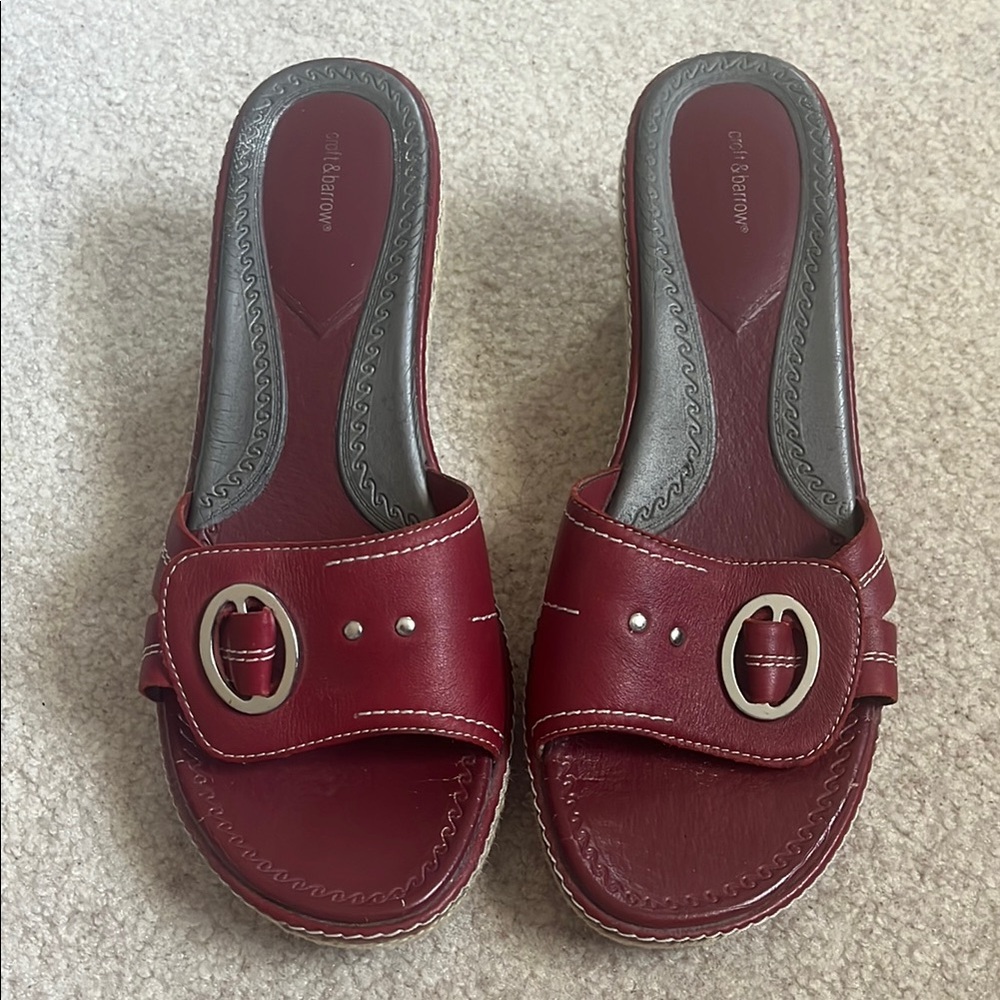 Croft & Barrow Women's Burgundy Buckle Mules
